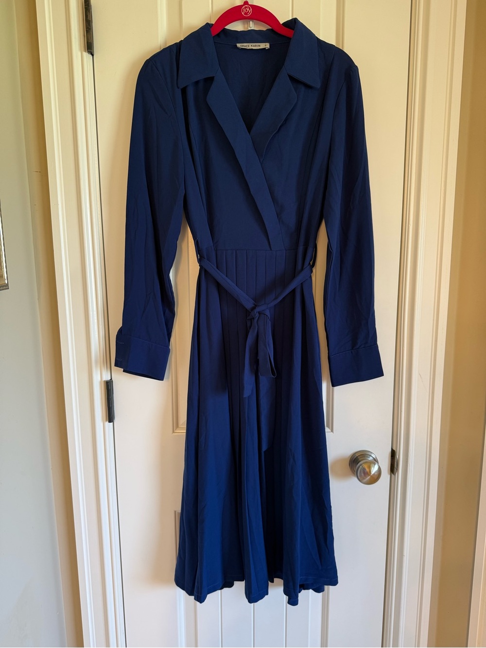 Grace Karin Navy Blue Wrap-Style Dress